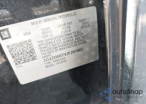 2018 Chevrolet Malibu Lt z USA, uszkodzony, nr VIN 1G1ZD5ST4JF287883